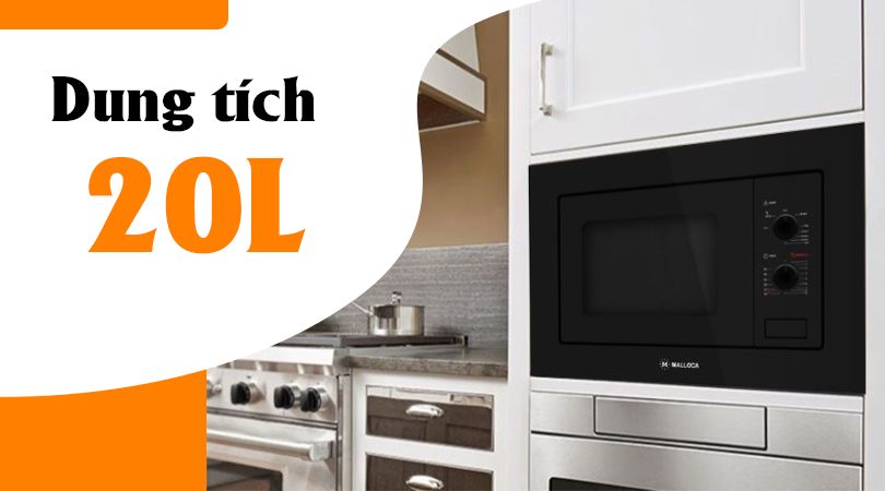 Lò vi sóng Malloca MW-820B với dung tích chứa lên đến 20 lít
